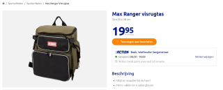 Max Ranger visrugtas 35 x 25 x 38 cm voor €19,95 bij de Action
