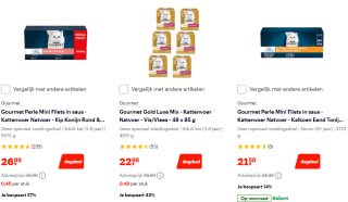 Tot 45% korting op Gourmet kattenvoer bij Bol