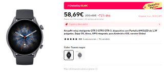 Amazfit-reloj inteligente GTR 3 por 58,69€