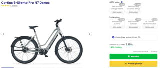 Cortina E-silento pro N7 elektrische damesfiets voor €2199 bij Fietsenwinkel