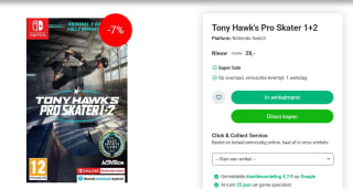 Tony Hawk's Pro Skater 1+2 - Nintendo Switch voor €28 bij Nedgame