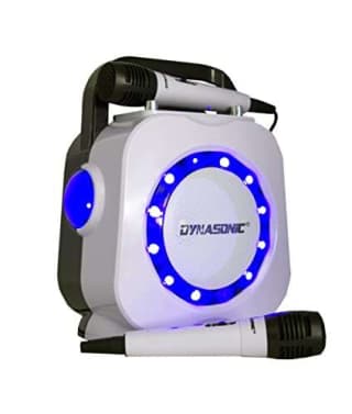 DYNASONIC Altavoz Bluetooth inalámbrico con Luces led. Máquina de Karaoke portátil con Dos micrófonos por 33,10€