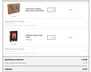 Diverse puzzels met 50% extra online korting bij Kruidvat