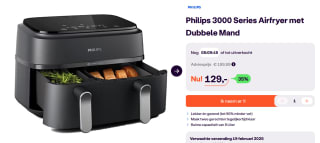 Philips Rapid Air Serie 3000 NA352/00 - Airfryer - Dubbele Mand voor €129 bij Ibood