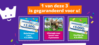 Bij meespelen vriendenloterij uitstapje voor 4 personen naar dierentuin naar keuze