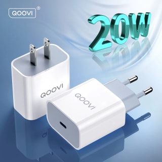Carregador rápido de 20W, modelo QOOVI - R$ 19,12