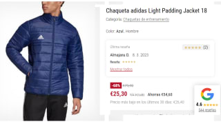 Chaqueta para Hombre adidas Light Padding Jacket 18 por 25.3€