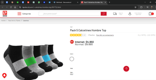 Pack 5 Calcetines Hombre Top por $4.950