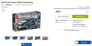 LEGO Creator Expert 10265 Ford Mustang voor €99 bij Dreamland Belgie