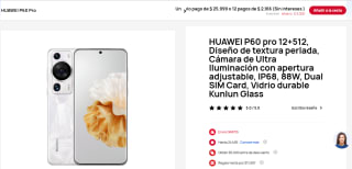 Huawei P60 pro 12/512GB + Freebuds Pro 2 + Watch GT por $25,999 con Huawei