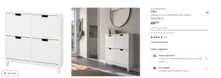 Precio IKEA Family STÄLL Zapatero con 4 compartimentos, blanco, 96x17x90 cm por 69,99€