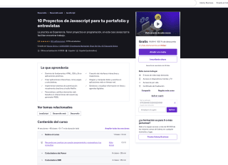 10 Proyectos de Javascript para tu portafolio y entrevistas Gratis con Udemy
