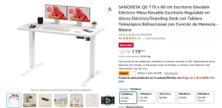 SANODESK QS 110 x 60 cm Escritorio Elevable Eléctrico por 79,99€