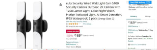 2X eufy Security Wired Wall Light Cam S100: £169
