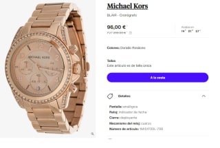 Reloj cronógrafo para Mujer Michael Kors Blair de acero inoxidable por 96€