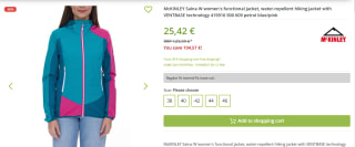 McKinley Saina Jas Blauw Aqua/Blauw Petro voor €25,42 bij Outlet46