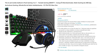 Teclado gaming The G-Lab Combo Gallium E-Pack Gaming 4 en 1 por 29,99€ (miravia 21,75€)
