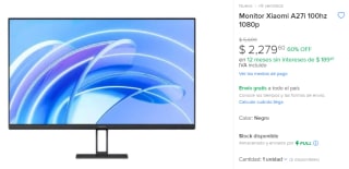 Monitor Xiaomi A27i 100hz 1080p por $2,280 en Mercado Libre