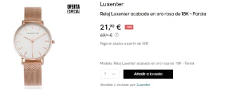 Reloj Luxenter acabado en oro rosa de 18K - Faraia por 21.9€