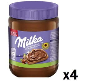 Pack 4 Milka Crema Untable de Avellanas y Cacao creada con Leche 100% de los Alpes y Aceite de Girasol 340g por 7.77€