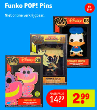 Diverse Funko pop! Pins voor €2,99 bij kruidvat