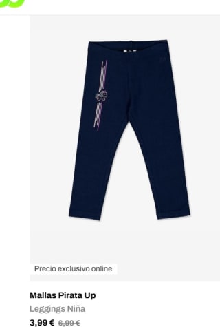 Pantalones pirata up de niña por 3,99€