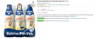 2 Pack de 6 x 1L de Puleva Batido de Vainilla por 19.26€