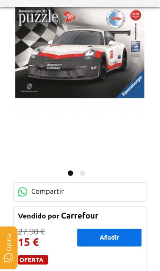 Puzzle 3D - Puzzle Porsche GT3 por 15€.