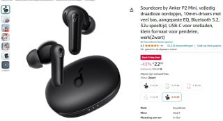 Soundcore by Anker P2 Mini oordoppen voor €22,99 bij Amazon