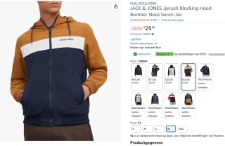 JACK & JONES - Bomber Noos heren Jas in de maat XL voor €25 bij Amazon