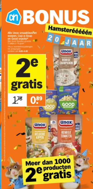 Albert Heijn Hamsterweken veel producten de 2e gratis