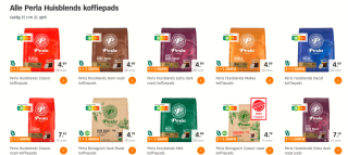 Alle Perla Huisblends koffiepads met 1+1 gratis bij de AH