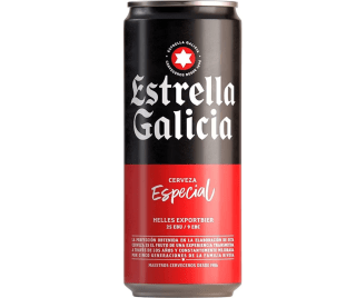Estrella GaliciaCerveza Especial Lager Especial Pack de 10 Latas x 33 cl Sabor Ligero y Amargo, Aroma a Lúpulo 5,5% Volumen de Alcohol por 6,43€