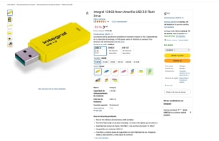 Integral 128GB Neon Amarillo USB 3.0 Flash Drive por solo 9,19€