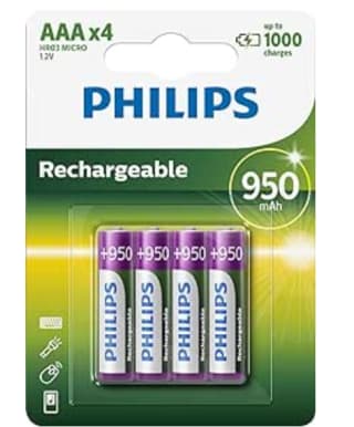 Philips R03B4A95/10 Pilas Recargables 950mAh AAA HR03 4 Unidades por 5.45€