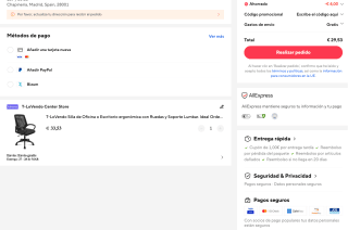 illa de Oficina o Escritorio ergonómica con Ruedas y Soporte Lumbar. Ideal Ordenador y despacho Giratoria y con Tela Transpirable por 29,53€