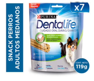 Pack de 7 snacks dentales Dentalife para perros adultos medianos de 119 gramos por $5.590