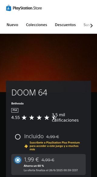 Doom 64 PlayStation por 1,99€.