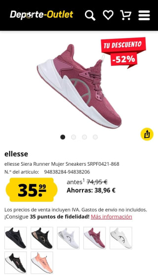 ellesse Siera Runner Mujer Sneakers por 35,99€.