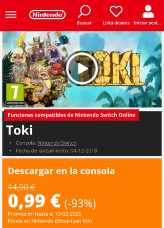 Tokio Nintendo Switch por 0,99€.