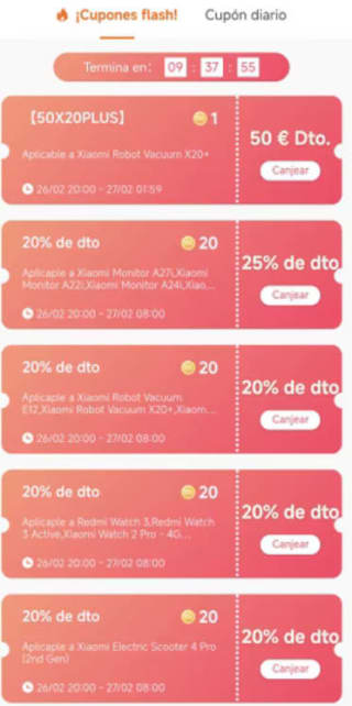 Cupón hasta 20% Descuento en tienda oficial Xiaomi