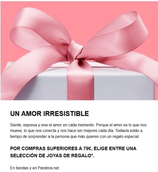 Regalo de una joya por tu compra de +79€ en Pandora