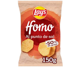 8 Lay's Horno Patatas al horno al punto de sal con menos grasa 150gr Unidad por solo 8,53€