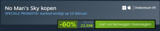 No Man's Sky voor €23,59 via Steam