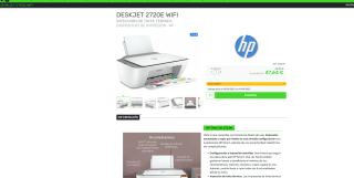 Impresora HP DeskJet 2720e Wifi Inyección tinta térmica por 47,64€