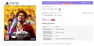 Videojuego Yakuza: Like a Dragon PS5 por 16,90€