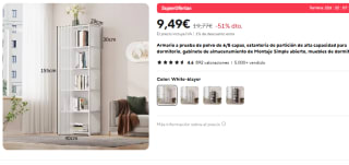 Armario a prueba de polvo de 5 alturas por 9,49€