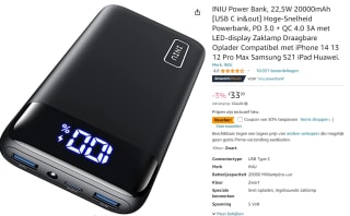 INIU Power Bank, 22.5W 20000mAh [USB C in&out] voor €16,99 bij Amazon