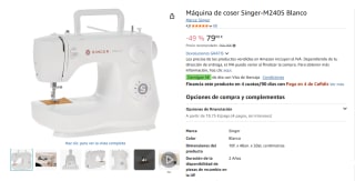 Máquina de coser Singer-M2405 por 79€