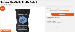 Houtskool Black Wattle 10kg The Bastard bij BBQ Experiencecenter